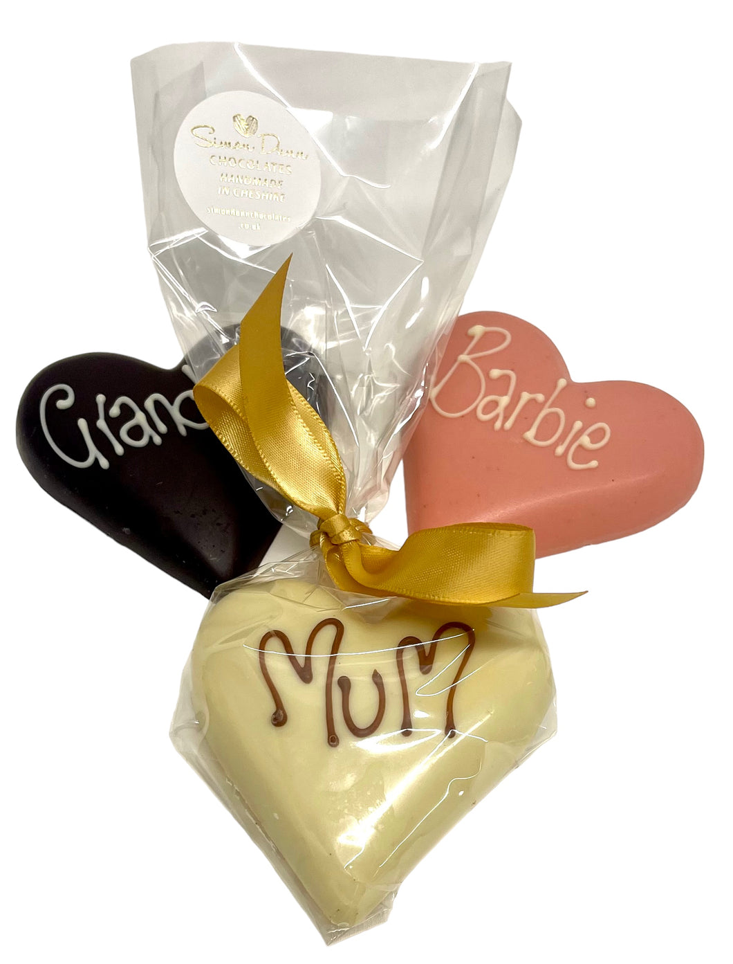 Personalised chocolate heart with free printed ribbon