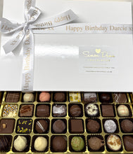 Load image into Gallery viewer, Chocolate box - handmade chocolates (48 chocs) FREE PERSONALISED PRINTED RIBBON
