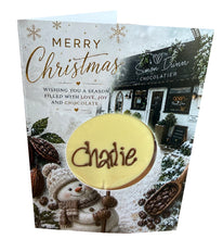Load image into Gallery viewer, Personalised Christmas Card with Handmade chocolate Lollipop (FREE SHIPPING)