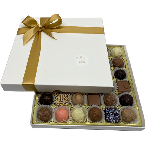 Luxury selection box contains 36 handmade chocolates