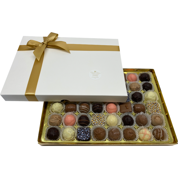 48 handmade chocolates with personalised message