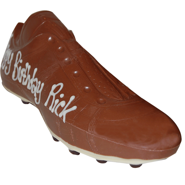 Handmade chocolate football boot