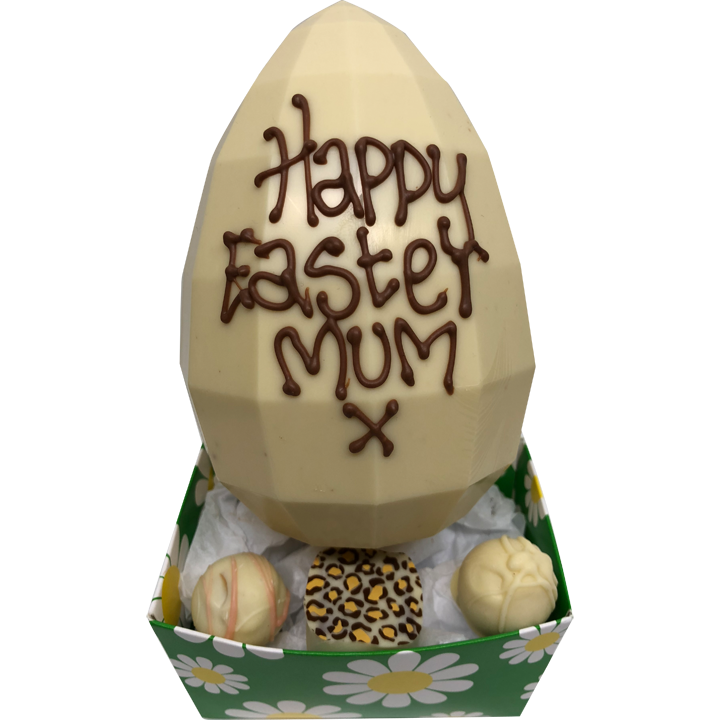 Handmade Easter Egg with four chocolate truffles